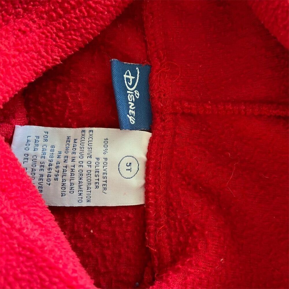 Disney Girls Minnie Mouse Red Hooded Sweatshirt Size 5 Pullover Casual - Picture 2 of 3